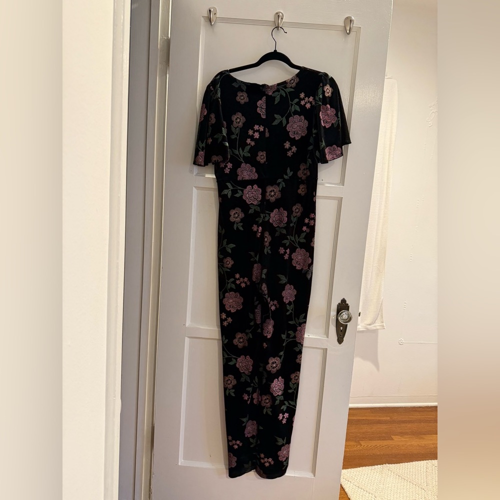 The Moon Brand Black Velvet Floral Jumpsuit